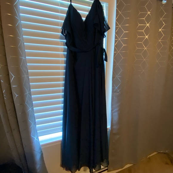 JJ’s House Navy cold shoulder long maxi dress 22W - Picture 4 of 13